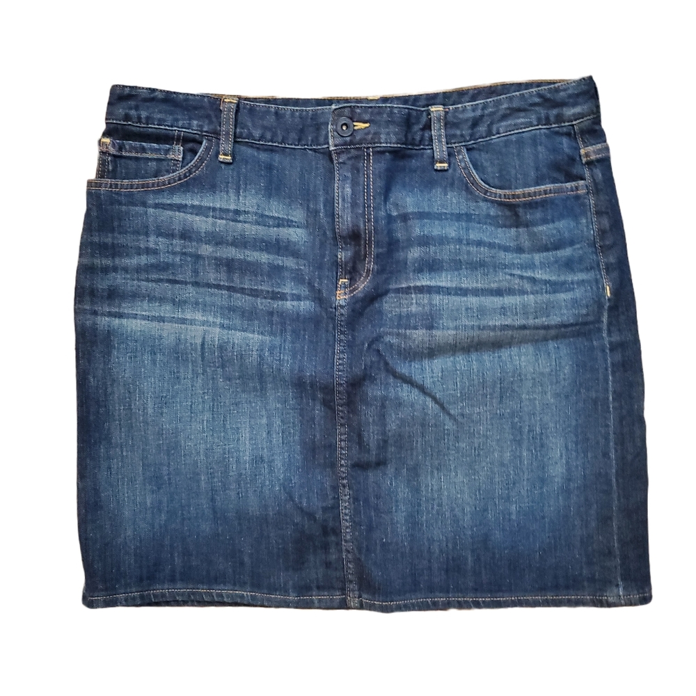 Classic Dark Blue Denim Skirt - Women